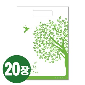 [비닐백] 비닐백(유백)/자연을만나다(나무/초록)/기성품/(A02279)